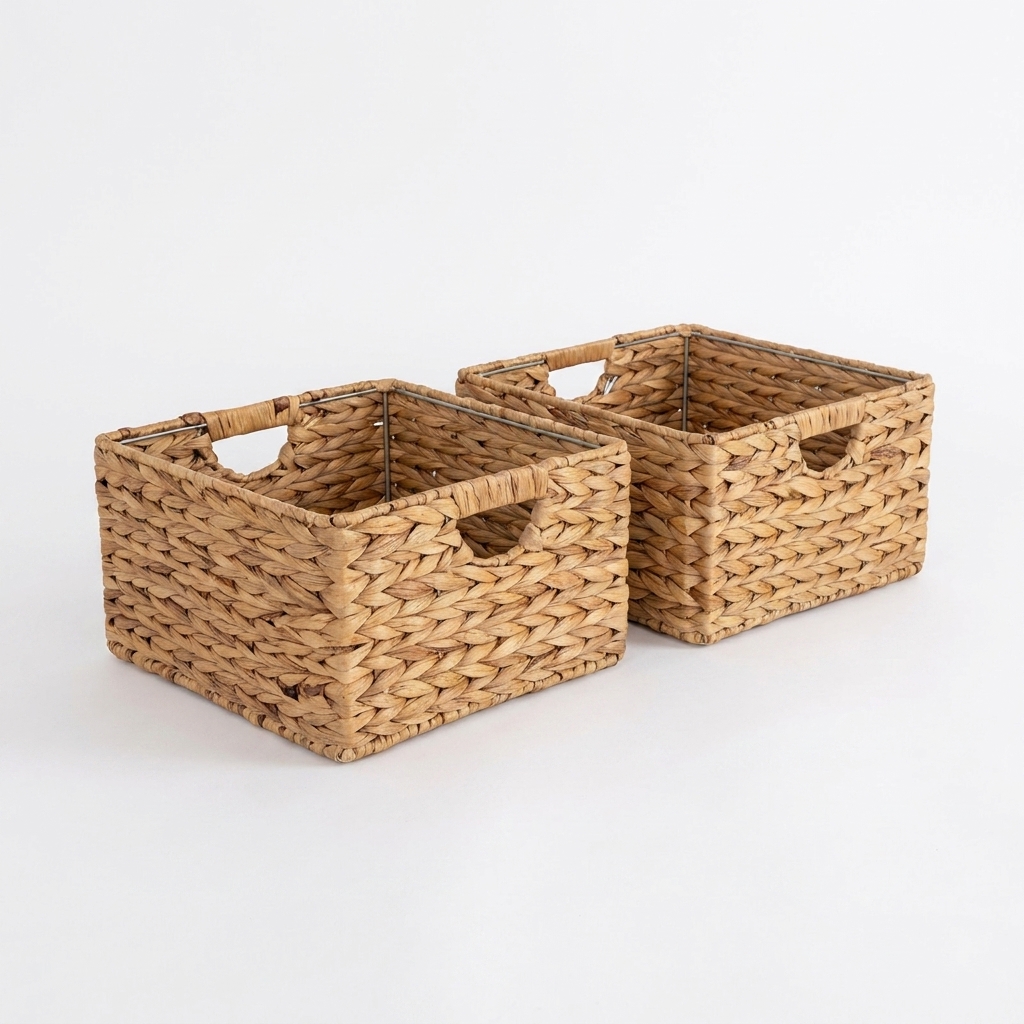 Water Hyacinth Storage Baskets Set of 2 - product photo